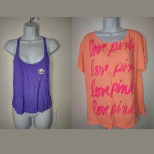Lot of 2 NWT PINK Victoria's Secret Shirts - LARGE - SHIPS FREE